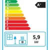 AlfaPlam štednjak na kruta goriva 75 INOX  ECO DESIGN (6kW) Crveni/Antracit - Image 5