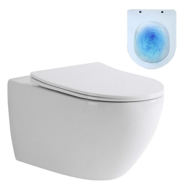 WC ŠKOLJKA RIMLESS KONZOLNA VISEĆA EVEREST MAIOR TORNADO 530+ WC DASKA S.CLOSE
