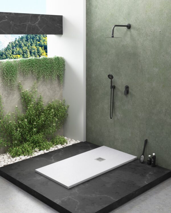 Tuš kada od umjetnog mramora IBIZA STONE  800x800x30 (sa sifonom i rešetkom) - Image 3