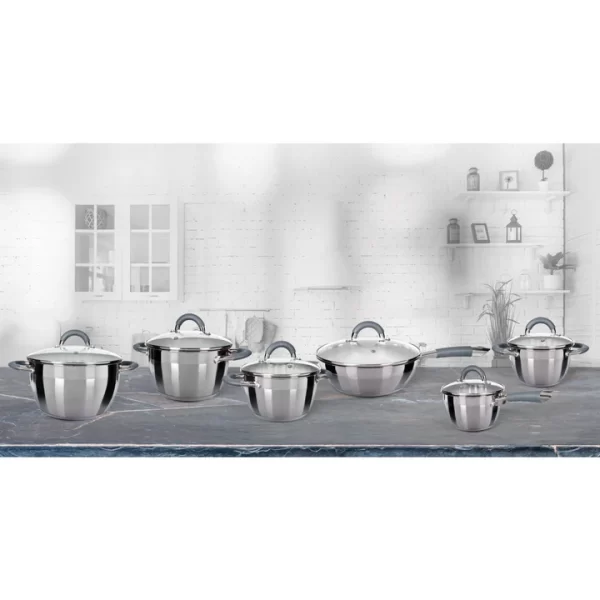 Set indukcijskog posuđa od 12 dijelova, Grey Diamond line - Image 3