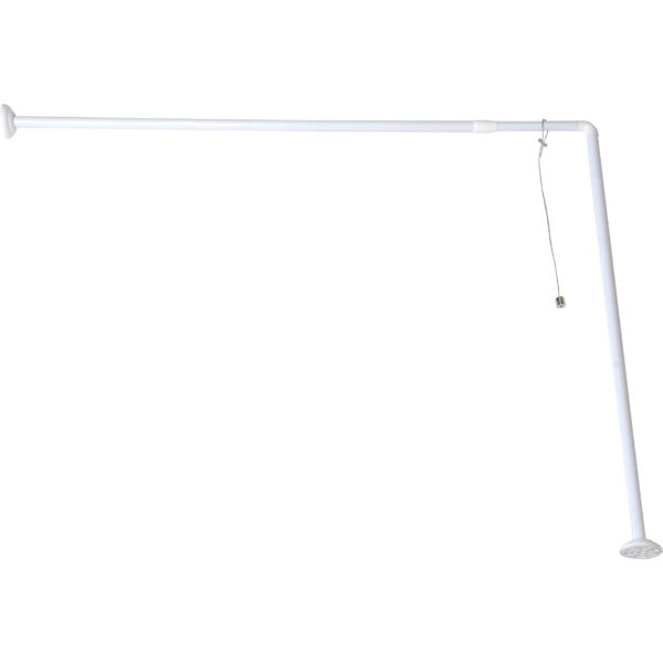 NOSAČ TUŠ ZAVJESE ZA TUŠ KADU 80X80 CM SA KABLOM ZA PRIČVRŠĆIVANJE ZA STROP, ALUMINIJ, BIJELI TENDANCE 2106100