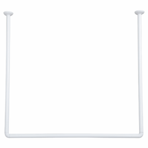 NOSAČ TUŠ ZAVJESE ZA TUŠ KADU 80X80X80 CM U OBLIKU SLOVA U, ALUMINIJ, BIJELI TENDANCE 2114100