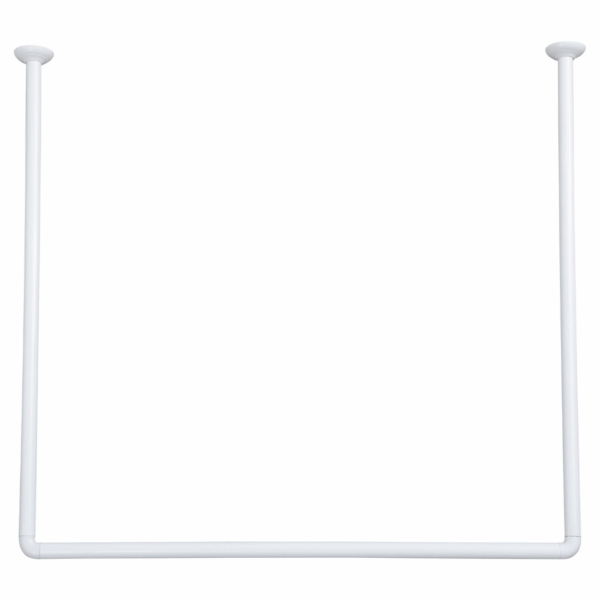 NOSAČ TUŠ ZAVJESE ZA TUŠ KADU 80X80X80 CM U OBLIKU SLOVA U, ALUMINIJ, BIJELI TENDANCE 2114100