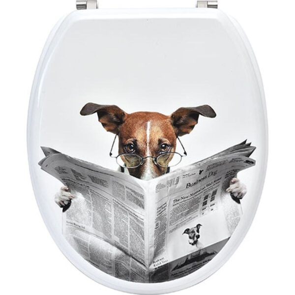 WC DASKA MDF SA INOX OKOVIMA, KARAMEL 4103383 TENDANCE Pas čita novine