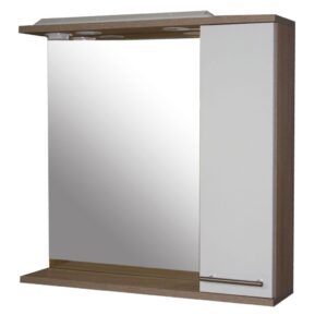 OGLEDALO S ORMARIĆEM 1 VRATA 85 CM D36-IVERAL – HRAST SONOMA; FRONTA: D43 BIJELA ; 850X167X720