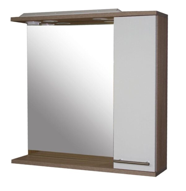 OGLEDALO S ORMARIĆEM 1 VRATA 85 CM D36-IVERAL – HRAST SONOMA; FRONTA: D43 BIJELA ; 850X167X720