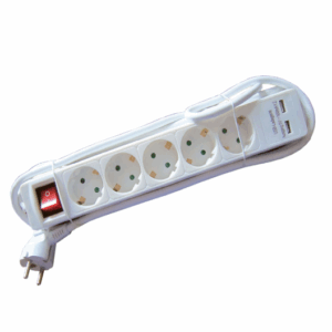 Produžna priključnica letva s 5 utičnih mjesta1,5 metar i 2 USB mjesta porta , PP515P 2USB 5V 0,5A
