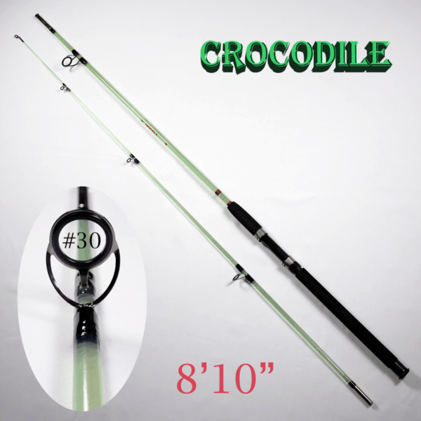 Štap za ribolov CROCODILE,  2,40 m Čvrsta jezgra, Stakloplastika, 2 dijela, Fast Jigging, Trolling Bijeli - Image 8