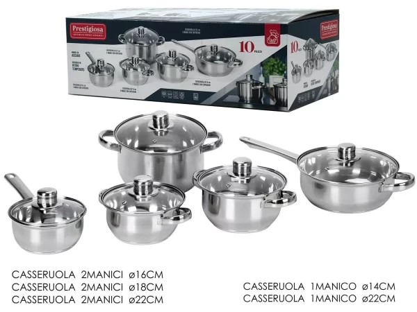 Set inox lonaca 10 komada Prestigiosa