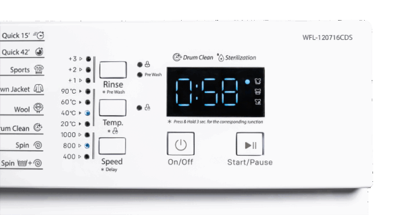 VIVAX HOME perilica rublja WFL-120716CDS displej 7kg 1200okr. - Image 3