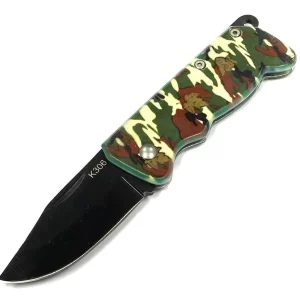 Nož džepni sklopiv (EDC) K306 LEAF camo s rupom za vezicu