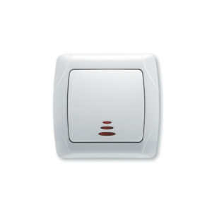 Sklopka PŽ Viko CARMEN bijela obična s kontrolnom lampicom C019