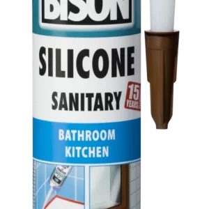 BISON Silikon Sanitarni 280ml Kartuša Bijelo, Sivo, Smeđe, Crno, Transparent