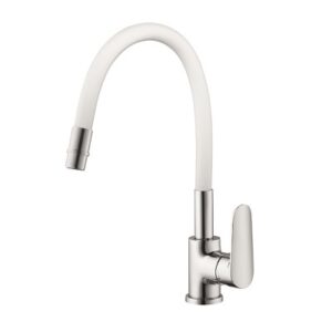 SLOVARM Miješalica za sudoper COLOR  stojeća visoki savitljivi silikonski izljev-BIJELA