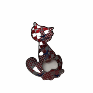 Magnet za frižider, Hrvatski suvenir, Mačka kockice s otvaračem (74734)