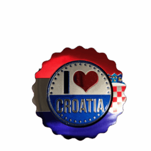 Magnet za frižider, Hrvatski suvenir, Okrugli I love Croatia Crven-Bijeli-Plavi 74787