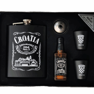 Pljoska set s čašicama Hrvatski suvenir poklon set DJH1268CA upaljač u obliku bočice