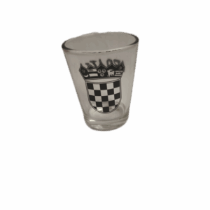 Čašica za rakiju, Hrvatski suvenir, Niska prozirna s grbom 0,33