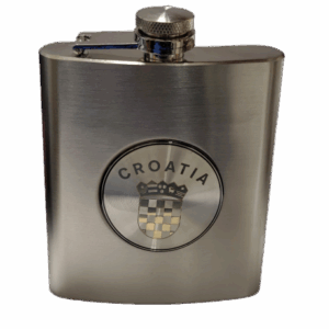 Pljoska sa Hrvatskim grbom u kružnici i natpis CROATIA mali (Hrvatska) 918-7 (7 oz)