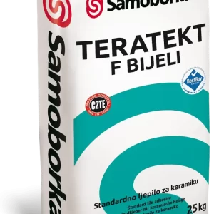 SAMOBORKA  TERATEKT F BIJELI fleksibilno bijelo ljepilo za keramiku C2TE 25kg
