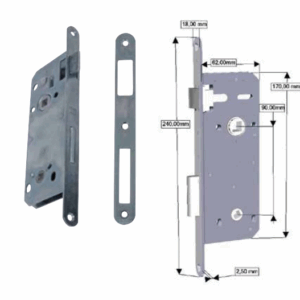 Brava za drvena vrata 6,5 cm za WC univerzalna desna lijeva, bez prihvatne ploče