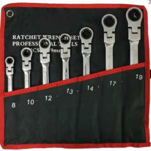 Garnitura ključeva kombiniranih okasto-vilasti sa račvom i zakretnom glavom 7 kom   8/10/13/14/15/17/19-22