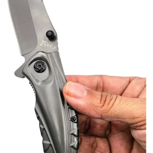 Nož džepni preklopni HILWOD L00416V  20cm Crni EDC (Taktički nož s razbijačem stakla i rezačem)