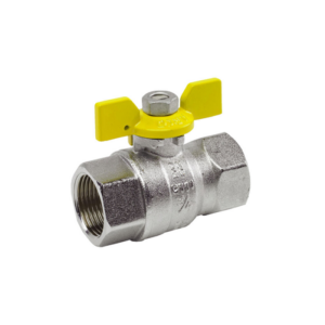 Ventil 1/2" kuglasti žuti leptir - za plin