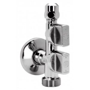 Ventil 1/2" x 3/8" x 3/4" kutni ARCO - kuglasti - kombinirani za spajanje suđerice i stojeće mješalice (Sustav zaštite od kamenca)