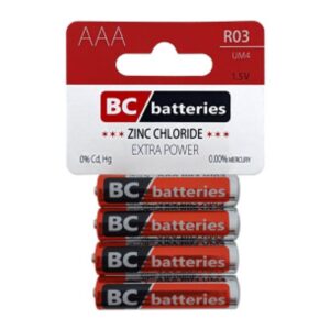 Baterija AAA 1,5V  4 komada  ZnCl (za daljinske upravljače...)