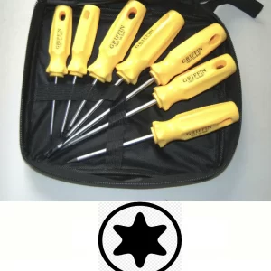 Izvijači 8 konada set TORX u garnituri T6-T30 žuti