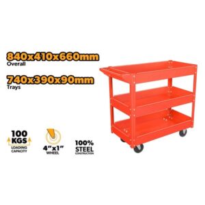 Kolica za radionicu sa 3 police 840 X 410 X 660 mm