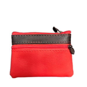 Novčanik za kovanice sa tri patent zatvarača Crveni  9*9cm