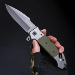 Nož džepni preklopni BRO-DA167G  Sivo/Zelen  22,5cm EDC