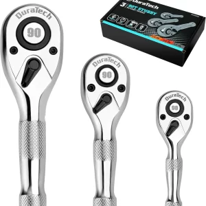 Set račvi kratkih s pogonom - 72 zuba -3 komada - 1/4", 3/8" i 1/2" u duljinama od 9cm, 10,5cm i 13cm. Brzootpuštajući i reverzibilni dizajn