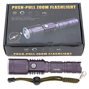 Svjetiljka Baterijska USB Punjiva LED Police Push-Pull ZOOM + šoker