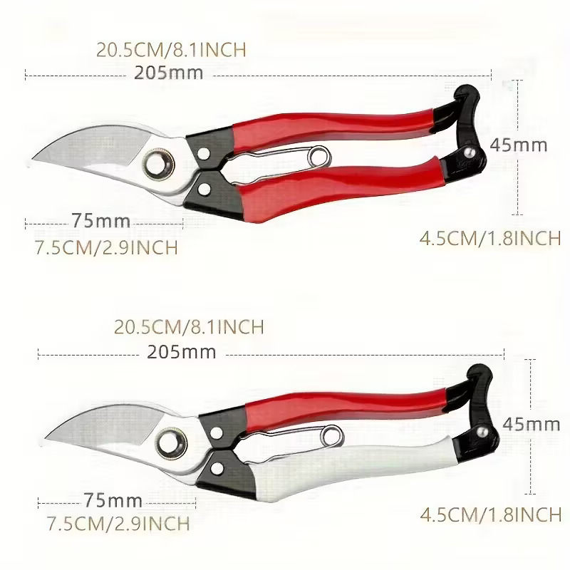 Škare vrtne za obrezivanje 20cm smicajuće, Žute - Image 3