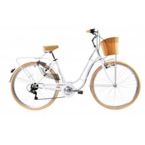 Bicikl 28"  INFINITY Bijeli Gradski sa blatobranima, košarom i stražnjim nosačem prtljage, 7 brzina