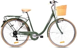 Bicikl 28"  MELODY Maslinasti Gradski, sa blatobranima, košarom i stražnjim nosačem prtljage, 7 brzina
