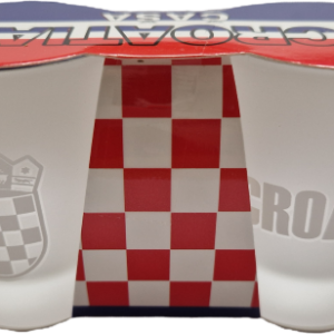 Čašice za rakiju, mat, Grb-CROATIA  0,30  2 komada Set Hrvatski suvenir
