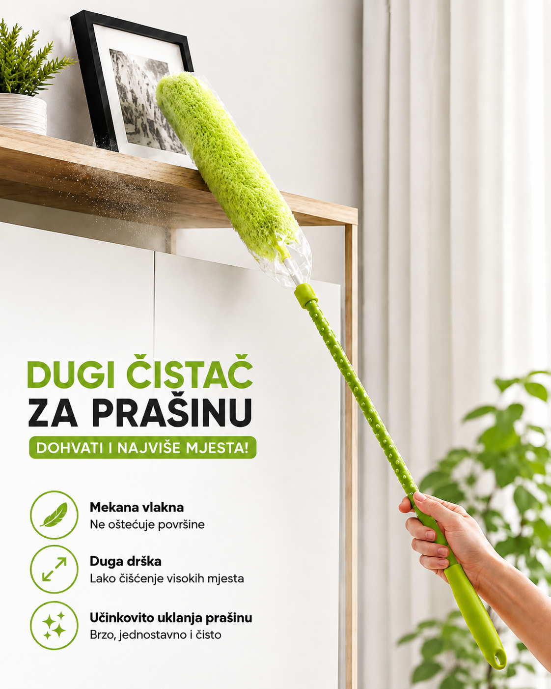 Čistač prašine Praško s teleskopskom drškom od 95 do 145cm