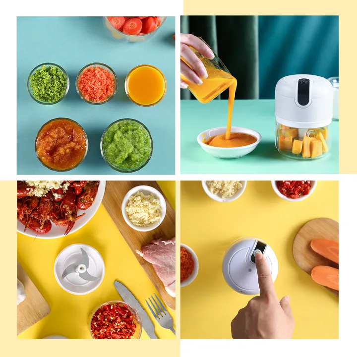 Električni sjeckalica za češnjak, mini sjeckalica za hranu, za sjeckanje povrća i voća (250 ml) - Image 3