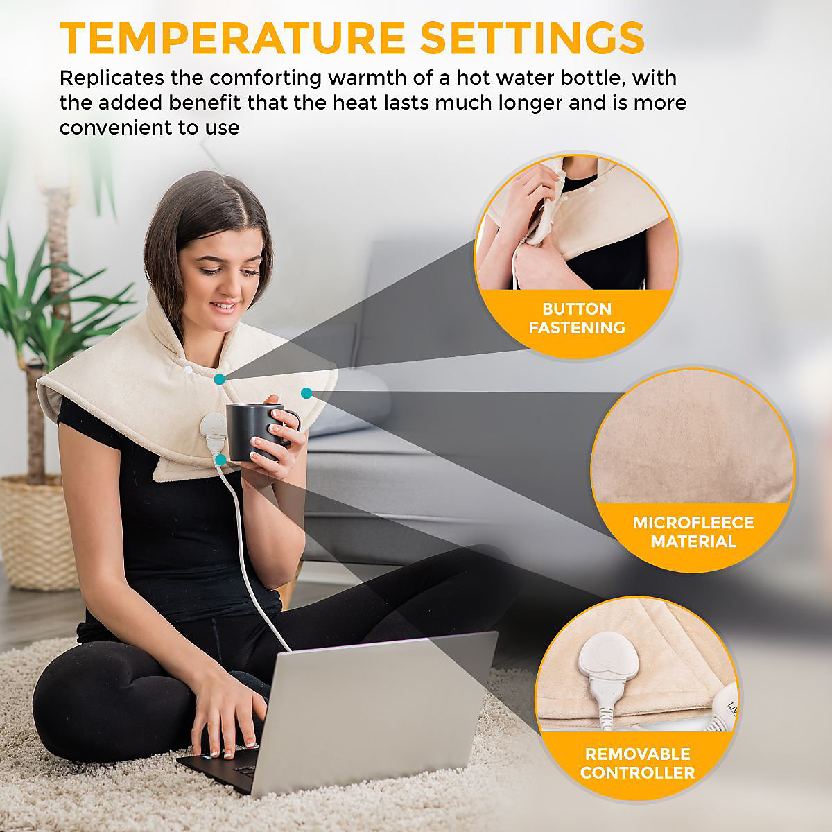 Grijač za vrat i ramena s automatskim isključivanjem – ublažava bol HM-8760Y - Image 10