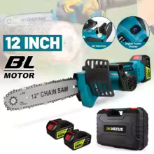 MUKINS Aku Pila Lančana Velika Vodilica 30cm , pila za obrezivanje vrta, rušenje stabala, pripremu drva za ogrjev, u građevini,  48V, 2 baterije Li-ion