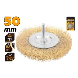 Tolsen četka žičana okrugla sa osovinom 50 mm