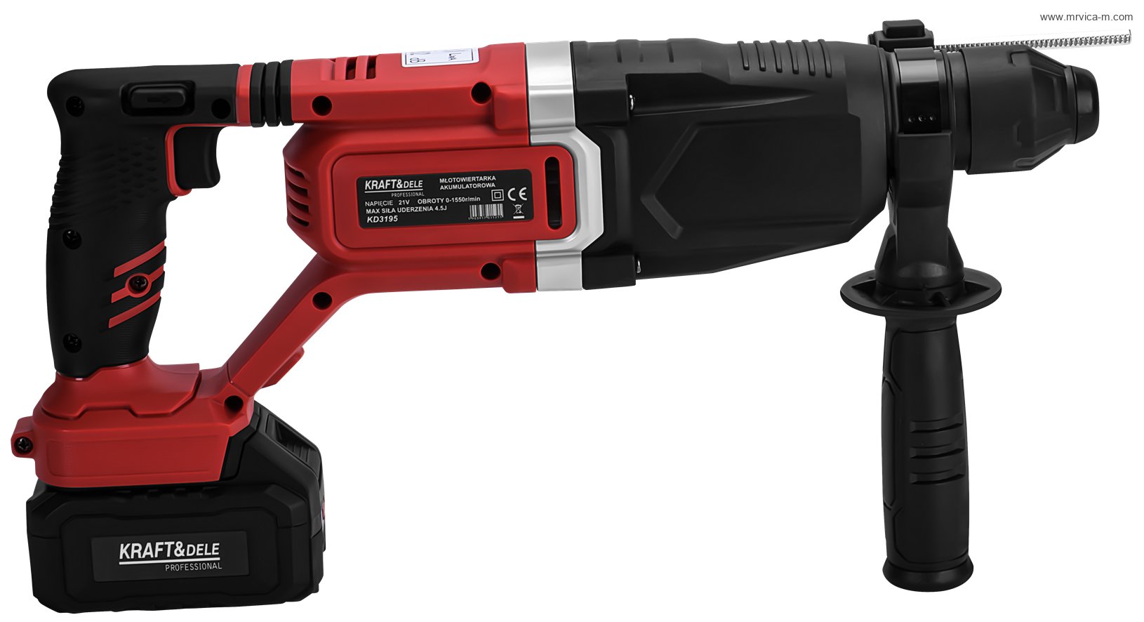 KRAFT&DELE Bušiilica aku s čekićem SDS+ 1000W 21V 4,5J 2 baterije 4Ah KD3195 BRUSHLESS