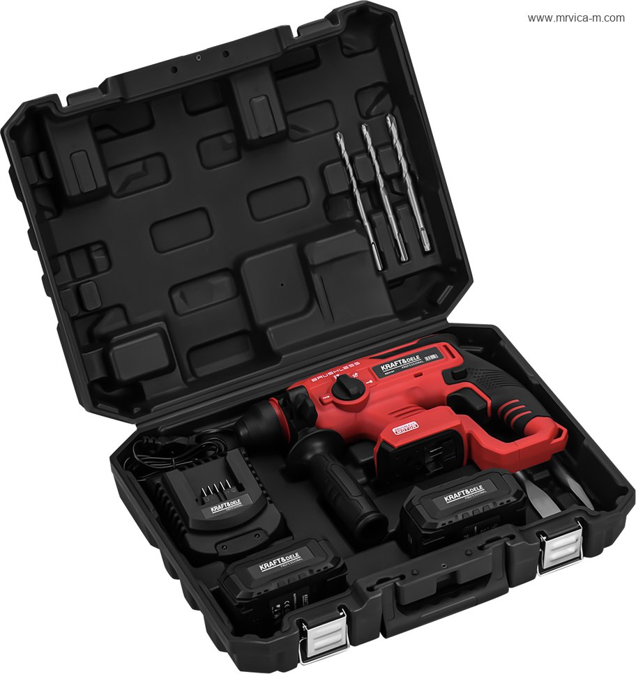 KRAFT&DELE Bušiilica aku s čekićem SDS+ 21V 3J 2 baterije 4Ah KD3191 BRUSHLESS - Slika 3