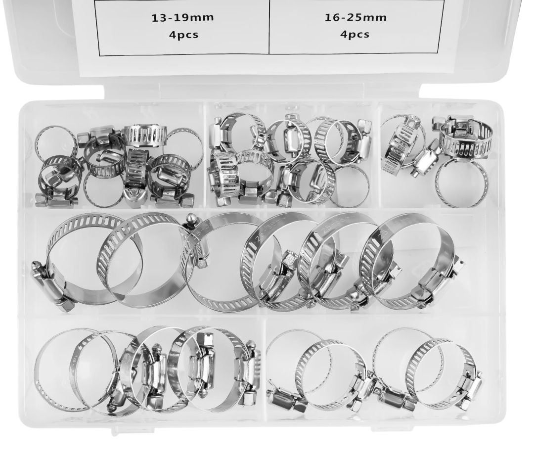 Set Obujmica Vijčanih 34 komada 8-38 mm KD10866, Stezaljke sa Pužnim Pogonom - Slika 3