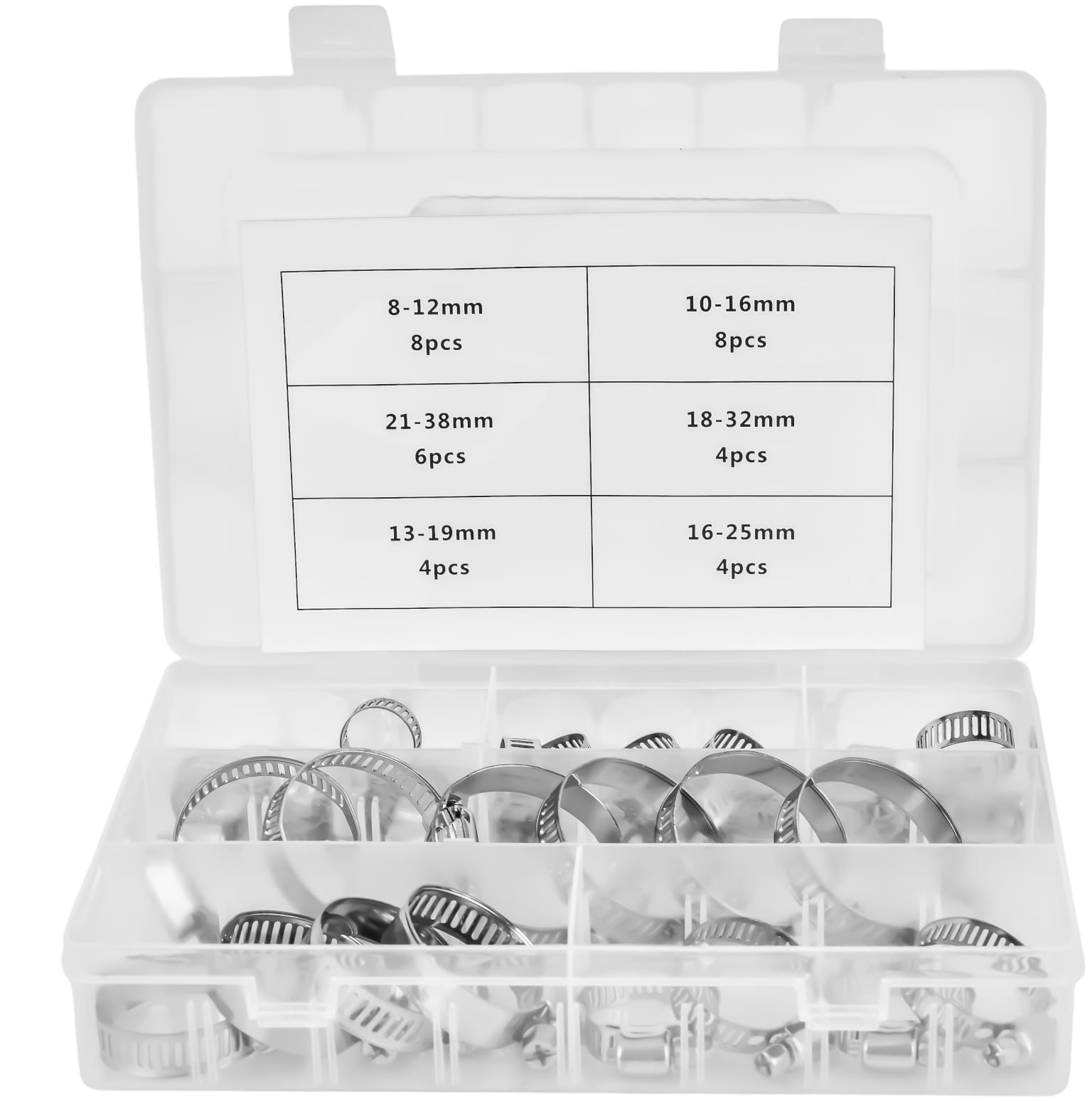 Set Obujmica Vijčanih 34 komada 8-38 mm KD10866, Stezaljke sa Pužnim Pogonom - Slika 2