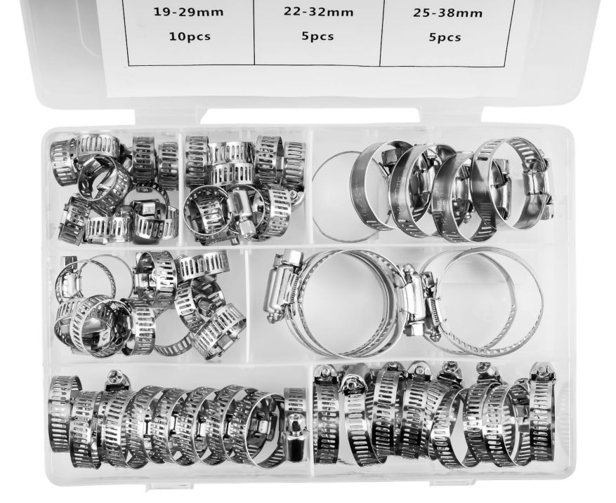 Set Obujmica Vijčanih 60 komada 8-38 mm KD10865, Stezaljke sa Pužnim Pogonom - Slika 4